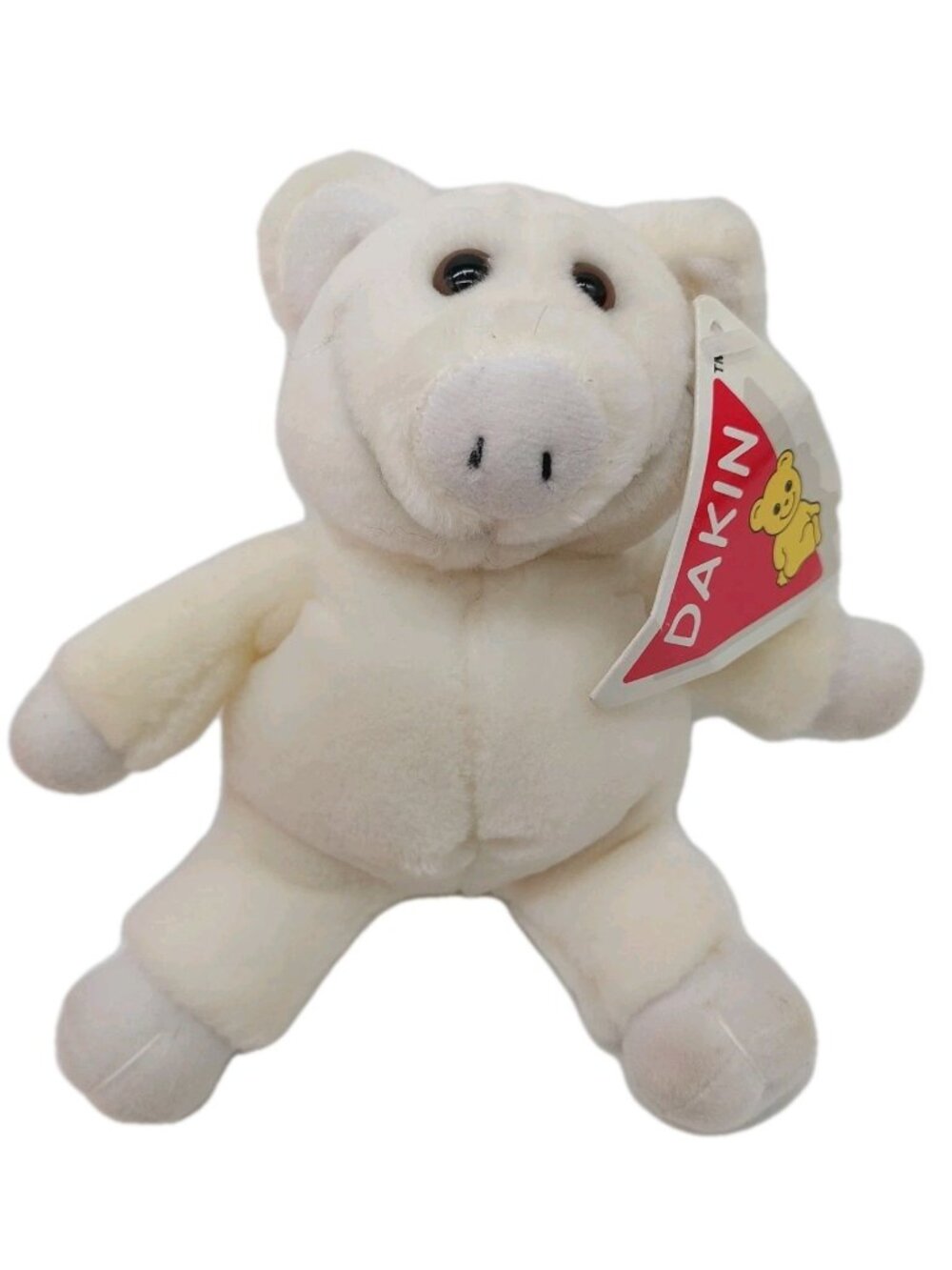 Dakin Pig White Plush 1993 Stuffed Animal Piggy Hog 6"